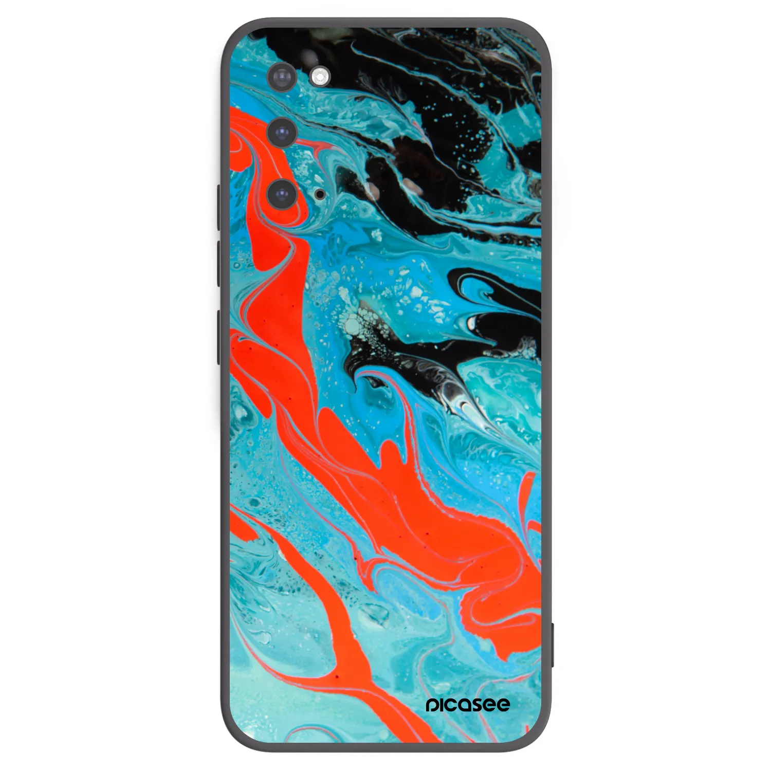 Picasee silikonový černý obal pro Samsung Galaxy S20 G980F - Blue Magma