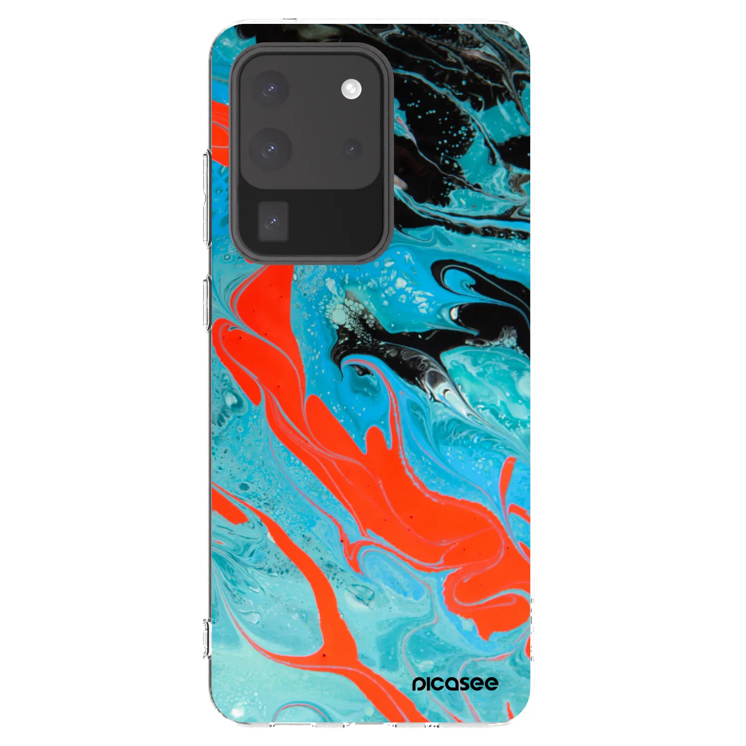 Picasee silikonový průhledný obal pro Samsung Galaxy S20 Ultra 5G G988F - Blue Magma
