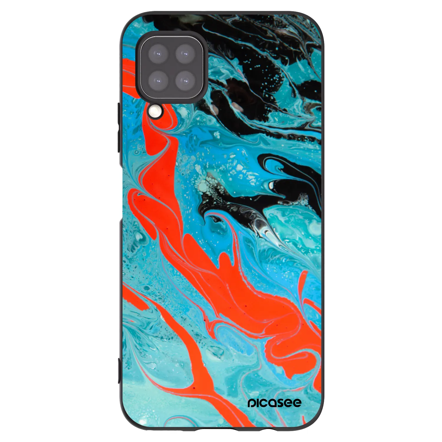 Picasee silikonový černý obal pro Huawei P40 Lite - Blue Magma