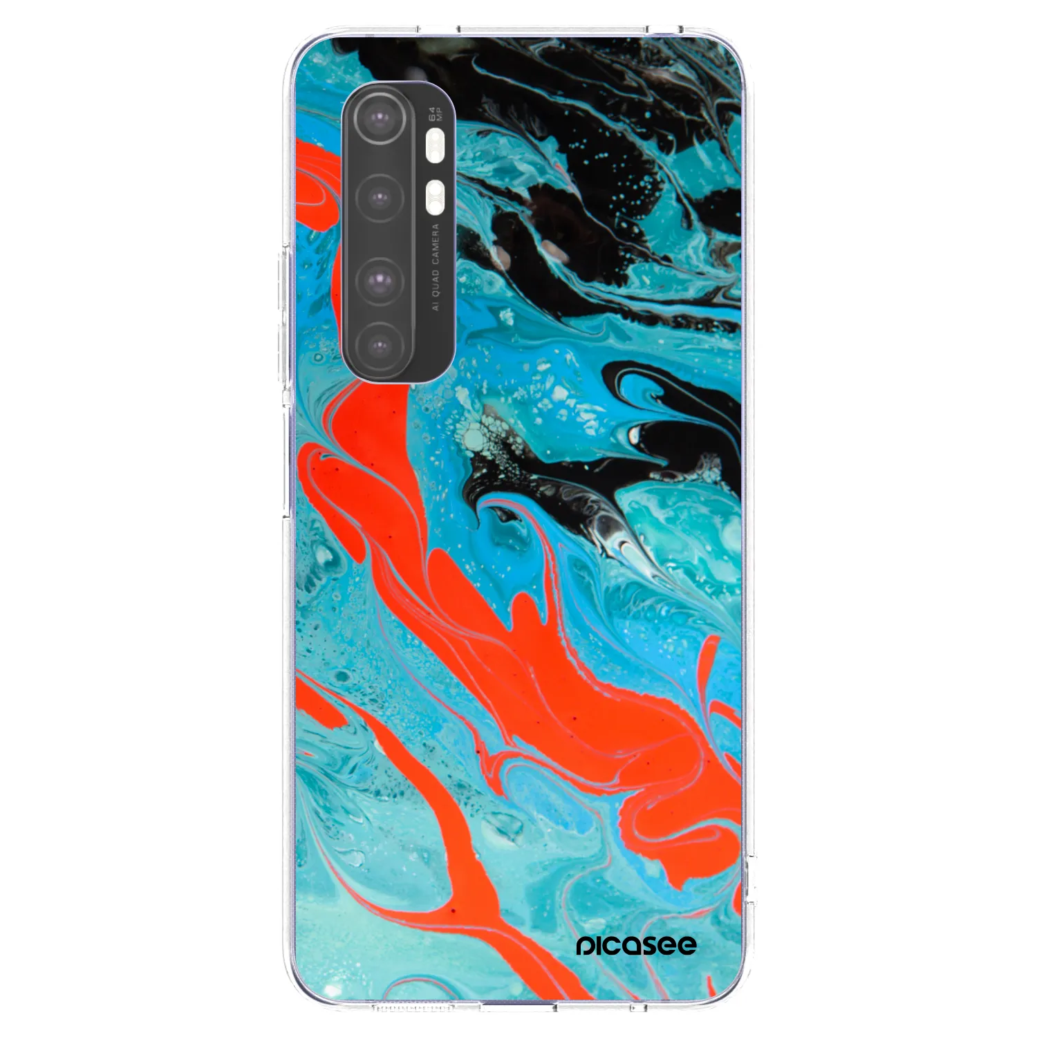 Picasee silikonový průhledný obal pro Xiaomi Mi Note 10 Lite - Blue Magma