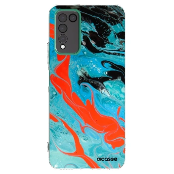 Picasee silikonový průhledný obal pro Honor 10X Lite - Blue Magma
