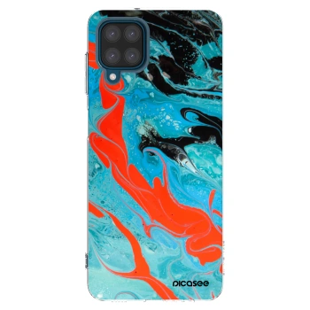 Picasee silikonový průhledný obal pro Samsung Galaxy A12 A125F - Blue Magma