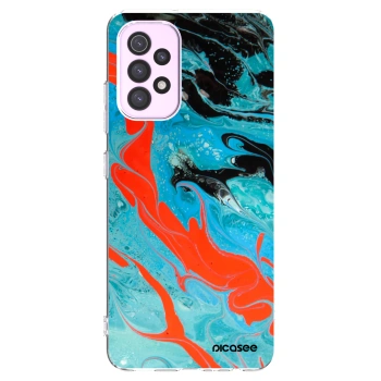 Picasee silikonový průhledný obal pro Samsung Galaxy A32 5G A326B - Blue Magma