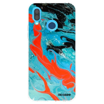 Picasee silikonový průhledný obal pro Huawei P20 Lite - Blue Magma