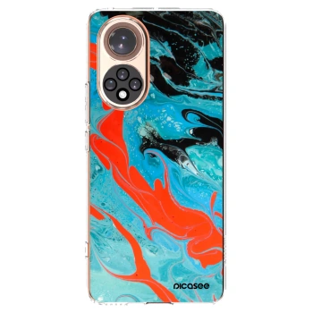 Picasee silikonový průhledný obal pro Honor 50 5G - Blue Magma