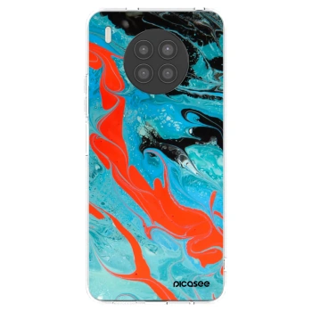 Picasee silikonový průhledný obal pro Huawei Nova 8i - Blue Magma