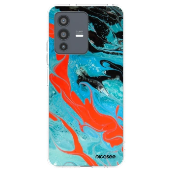 Picasee silikonový průhledný obal pro Vivo V23 5G - Blue Magma