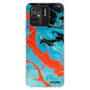 Picasee silikonový průhledný obal pro Xiaomi Redmi 10C - Blue Magma