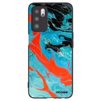 Picasee silikonový černý obal pro OPPO A16s - Blue Magma