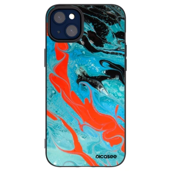 Picasee silikonový černý obal pro Apple iPhone 14 Plus - Blue Magma