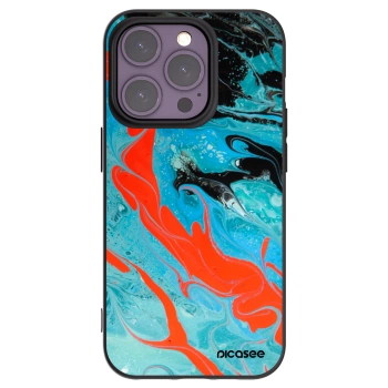 Picasee silikonový černý obal pro Apple iPhone 14 Pro - Blue Magma