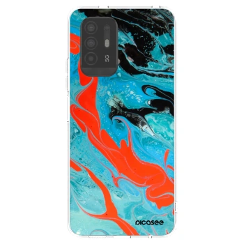 Picasee silikonový průhledný obal pro OPPO A94 5G - Blue Magma