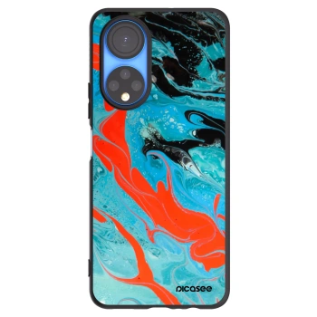 Picasee silikonový černý obal pro Honor X7 - Blue Magma