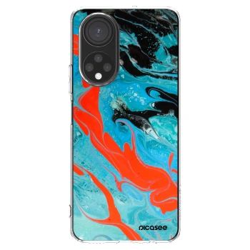 Picasee silikonový průhledný obal pro Honor X7 - Blue Magma