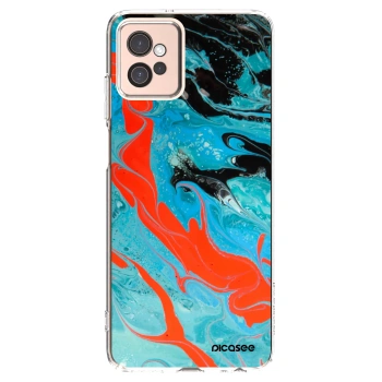 Picasee silikonový průhledný obal pro Motorola Moto G32 - Blue Magma