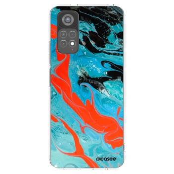 Picasee silikonový průhledný obal pro Xiaomi Redmi Note 11S 5G - Blue Magma
