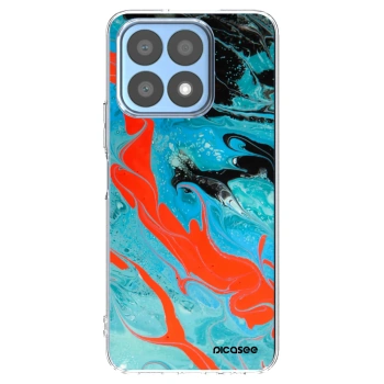 Picasee silikonový průhledný obal pro Honor X8a - Blue Magma