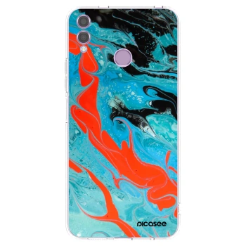 Picasee silikonový průhledný obal pro Honor 8X - Blue Magma