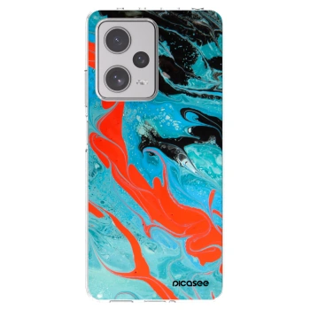 Picasee silikonový průhledný obal pro Xiaomi Redmi Note 12 Pro+ 5G - Blue Magma