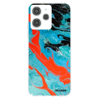 Picasee silikonový průhledný obal pro Xiaomi Redmi 12 4G - Blue Magma