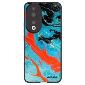 Picasee silikonový černý obal pro Honor 90 5G - Blue Magma