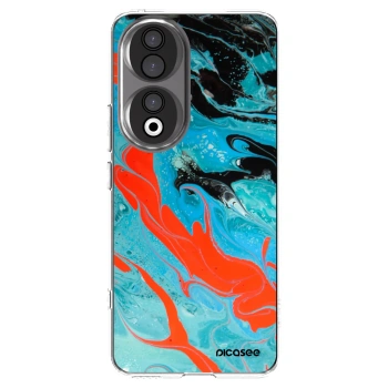 Picasee silikonový průhledný obal pro Honor 90 5G - Blue Magma