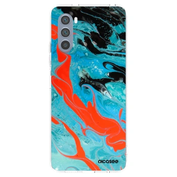 Picasee silikonový průhledný obal pro Motorola Moto G62 - Blue Magma