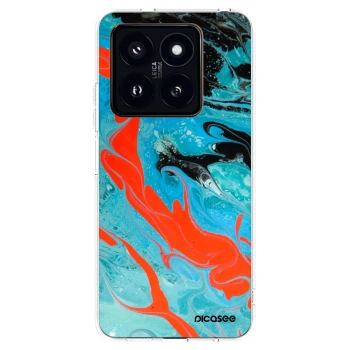 Picasee silikonový průhledný obal pro Xiaomi 14 Pro - Blue Magma