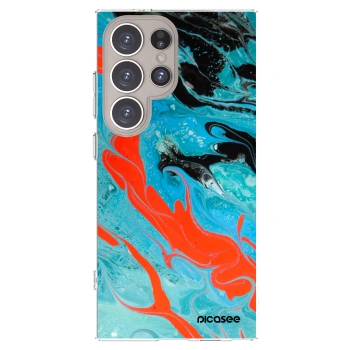 Picasee silikonový průhledný obal pro Samsung Galaxy S24 Ultra S928B 5G - Blue Magma