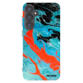 Picasee silikonový průhledný obal pro Samsung Galaxy S23 FE S711B - Blue Magma