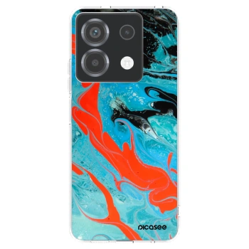 Picasee silikonový průhledný obal pro Xiaomi Poco X6 - Blue Magma