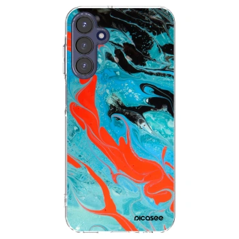 Picasee silikonový průhledný obal pro Samsung Galaxy A15 A155F 4G - Blue Magma