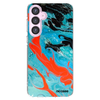 Picasee silikonový průhledný obal pro Samsung Galaxy A55 5G A556B - Blue Magma