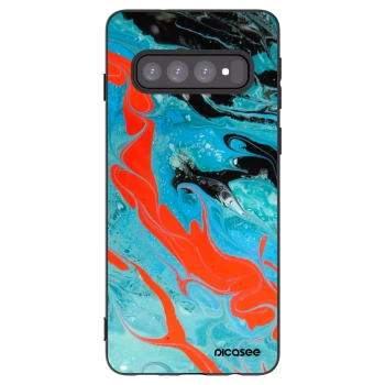 Picasee silikonový černý obal pro Samsung Galaxy S10 G973 - Blue Magma