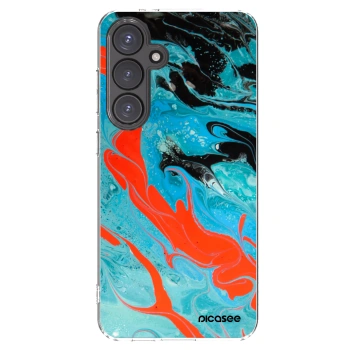 Picasee silikonový průhledný obal pro Samsung Galaxy S24 FE S721B - Blue Magma