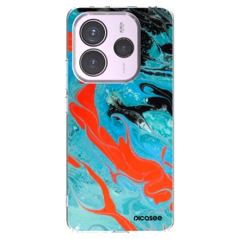 Picasee silikonový průhledný obal pro Xiaomi Redmi Note 14 5G - Blue Magma