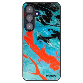 Picasee silikonový černý obal pro Samsung Galaxy S25 5G - Blue Magma