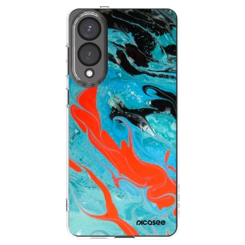 Picasee silikonový průhledný obal pro Samsung Galaxy S25 Edge 5G - Blue Magma