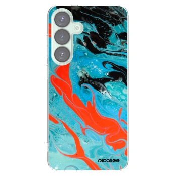 Picasee silikonový průhledný obal pro Samsung Galaxy S25+ 5G - Blue Magma