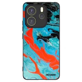 Picasee silikonový černý obal pro Xiaomi Redmi Note 14 4G - Blue Magma