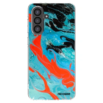 Picasee silikonový průhledný obal pro Samsung Galaxy A36 5G - Blue Magma