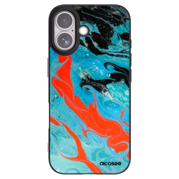 Picasee silikonový černý obal pro Apple iPhone 17 - Blue Magma