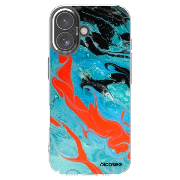 Picasee silikonový průhledný obal pro Apple iPhone 17 - Blue Magma