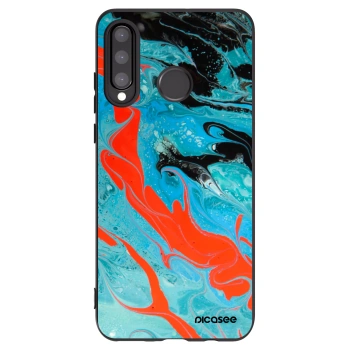 Picasee silikonový černý obal pro Huawei P30 Lite - Blue Magma