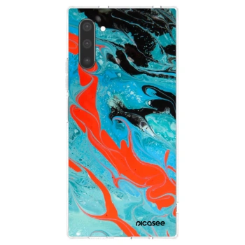 Picasee silikonový průhledný obal pro Samsung Galaxy Note 10 N970F - Blue Magma