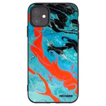 Picasee silikonový černý obal pro Apple iPhone 11 - Blue Magma