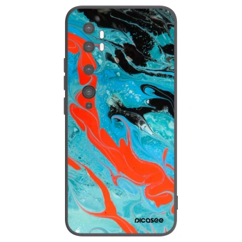 Picasee silikonový černý obal pro Xiaomi Mi Note 10 (Pro) - Blue Magma