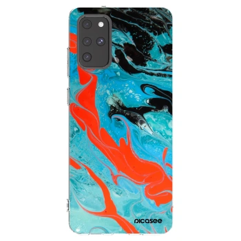 Picasee silikonový průhledný obal pro Samsung Galaxy S20+ G985F - Blue Magma