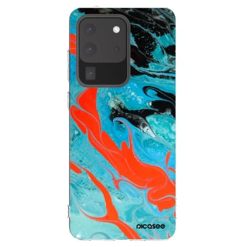 Picasee silikonový průhledný obal pro Samsung Galaxy S20 Ultra 5G G988F - Blue Magma