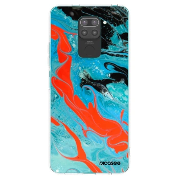 Picasee silikonový černý obal pro Xiaomi Redmi Note 9 - Blue Magma
